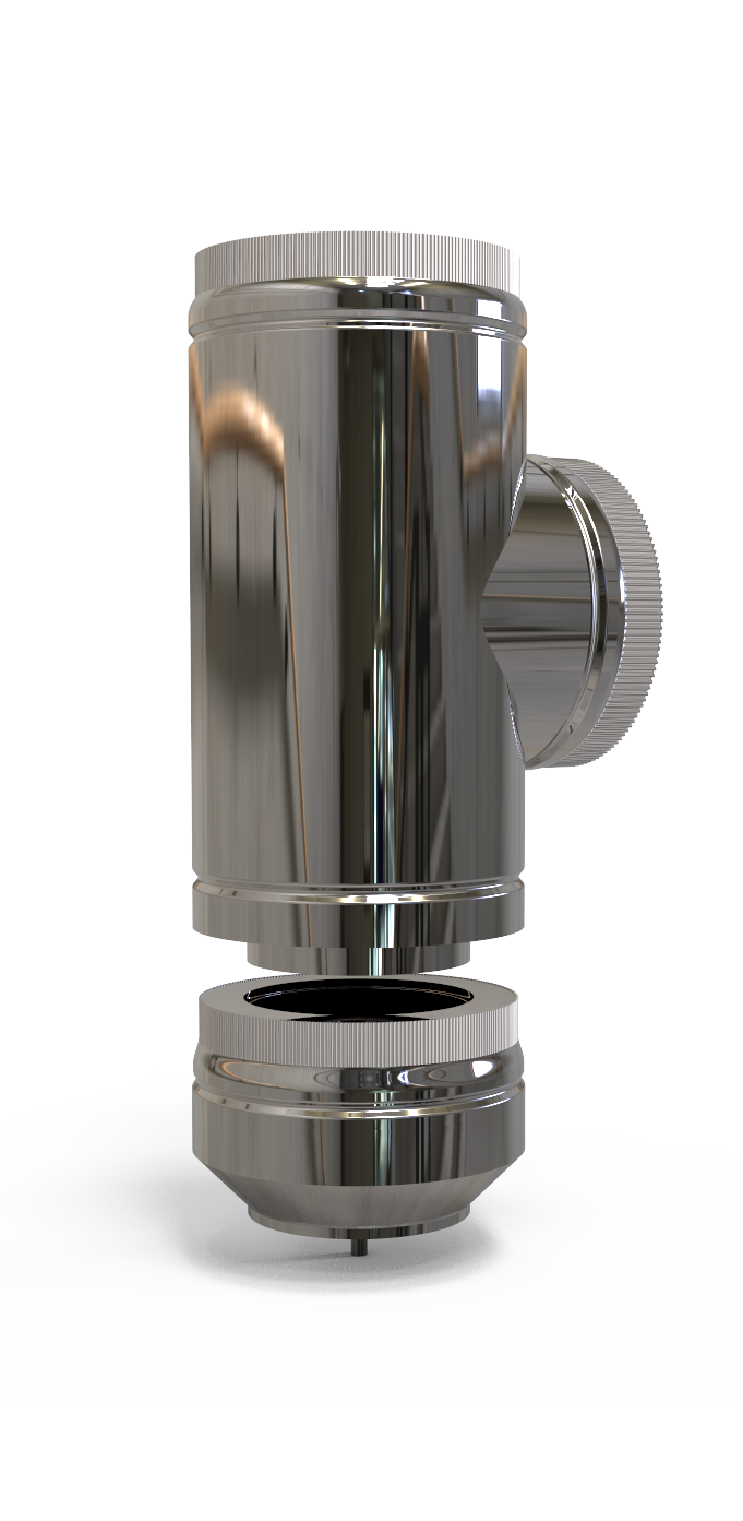 T-Anschluss mit Kondensatablauf