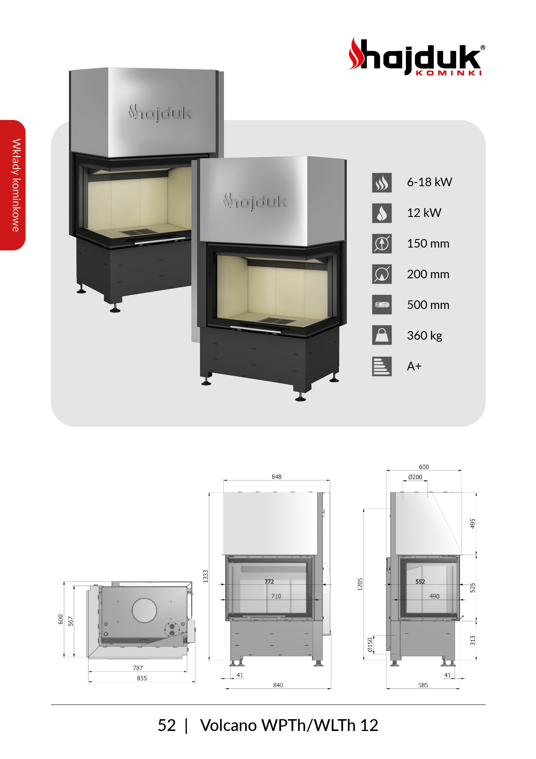 Mit der Wasserummantelung - Hajduk Volcano WLTh-12 Gebogene Scheibe, bent glas