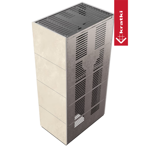 Kaminbausatz FLOKI BOX 8 kW Ø 160 Quarzsinter OXIDE BIANCO