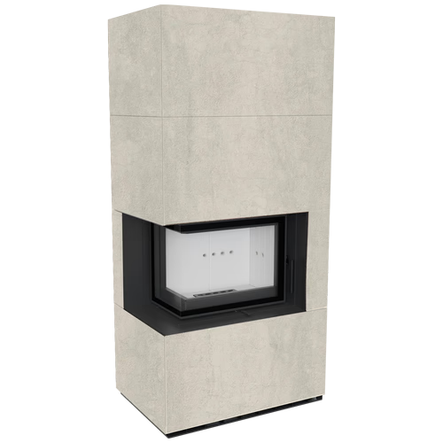 Kaminbausatz FLOKI BOX 8 kW Ø 160 Quarzsinter NATURALI PIETRA DI SAVOIA PERLA BOCCIARDATA