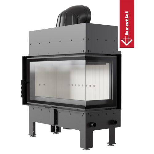 Kamineinsatz aus Stahl FLOKI L - 12 kW Ø 200