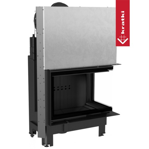 Kamineinsatz aus Stahl MBM - 10 kW Ø 200 - Stahlfront mit gebogenem Siebdruckglas