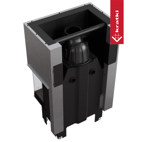 Kamineinsatz NBC 680/280 - 7 kW Ø 160 - Stahlfront mit Siebdruckglas