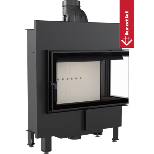 Kamineinsatz aus Stahl LUCY 14 SLIM  - 10 kW Ø 160 schwarz Verkleidung