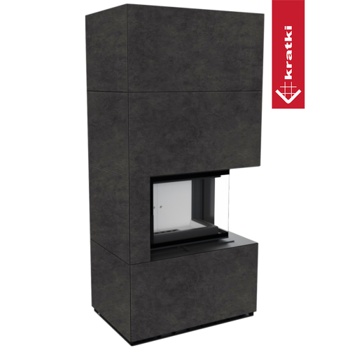 Kaminbausatz FLOKI BOX 8 kW Ø 160 Quarzsinter FOKOS GRAFITE