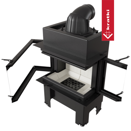 Kamineinsatz NBC 680/280 - 7 kW Ø 160 - Stahlfront mit Siebdruckglas