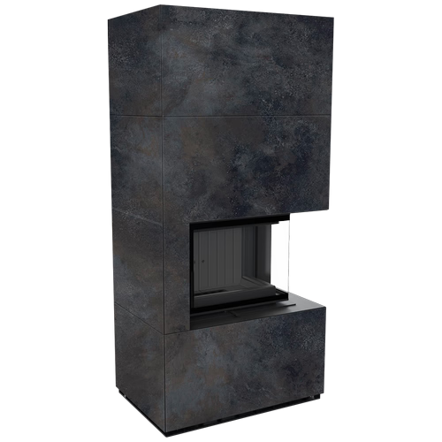 Kaminbausatz KRATKI FLOKI BOX 8 kW Ø 160 Quarzsinter OSSIDO NERO
