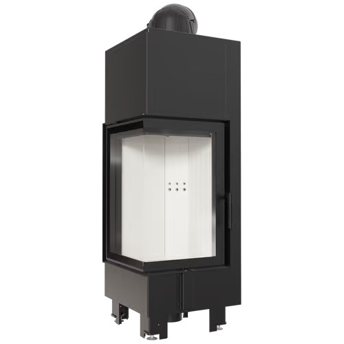 Kamineinsatz aus Stahl MBN 680 - 10 kW Ø 200 - Stahlfront mit Siebdruckglas