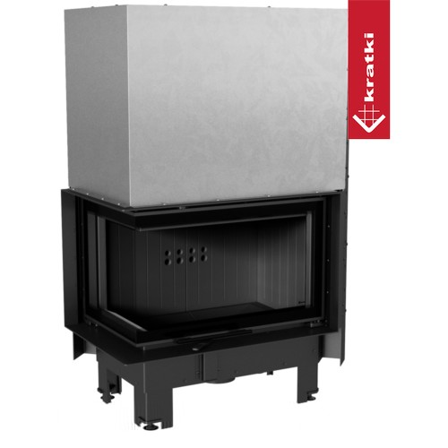 Kamineinsatz aus Stahl MBM - 10 kW Ø 200 - Stahlfront mit Siebdruckglas