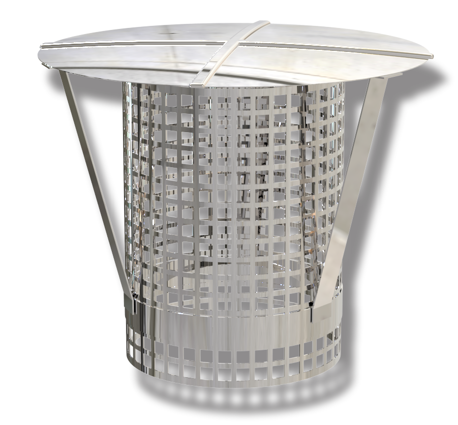 Regenhaube mit Funkenschutzgitter