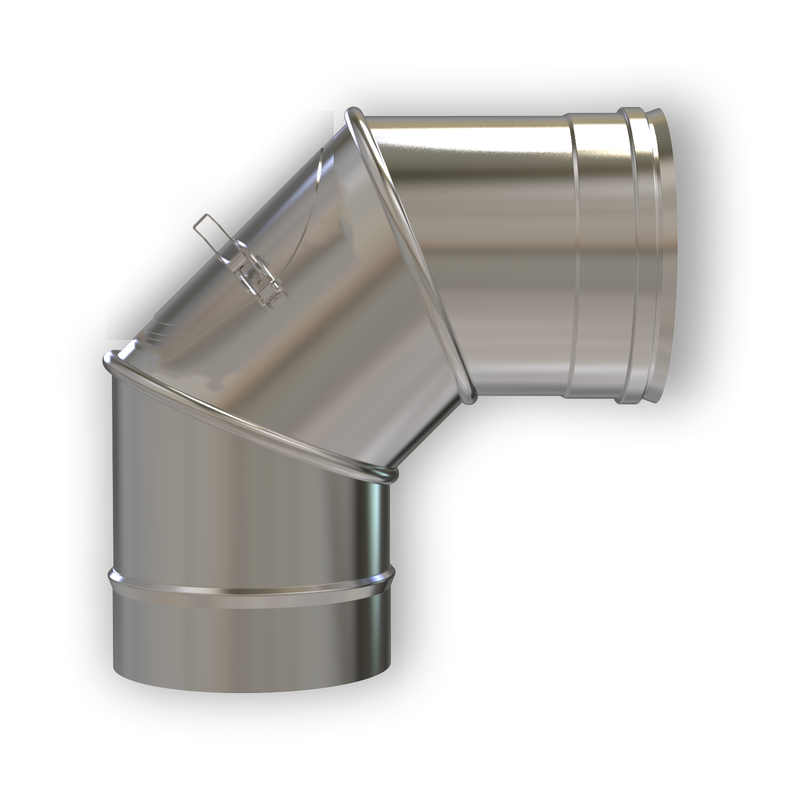 Bogen verstellbar 0-90° mit Reinigungsöffnung