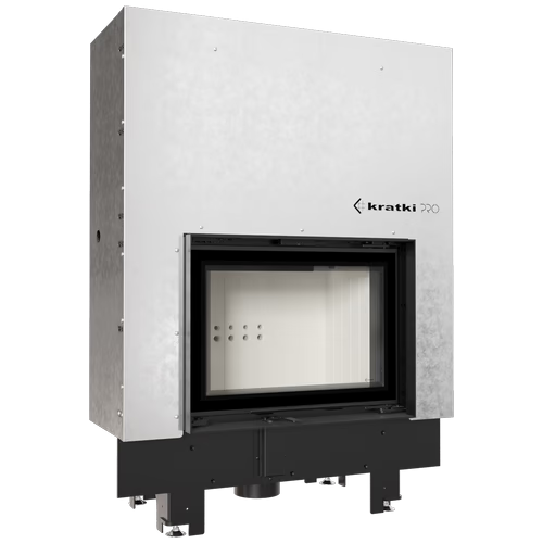 Kamineinsatz aus Stahl MBM - 10 kW Ø 200 - Stahlfront mit Siebdruckglas