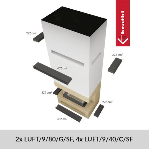 Kamineinsatz NBC 680/280 - 7 kW Ø 160 - Stahlfront mit Siebdruckglas