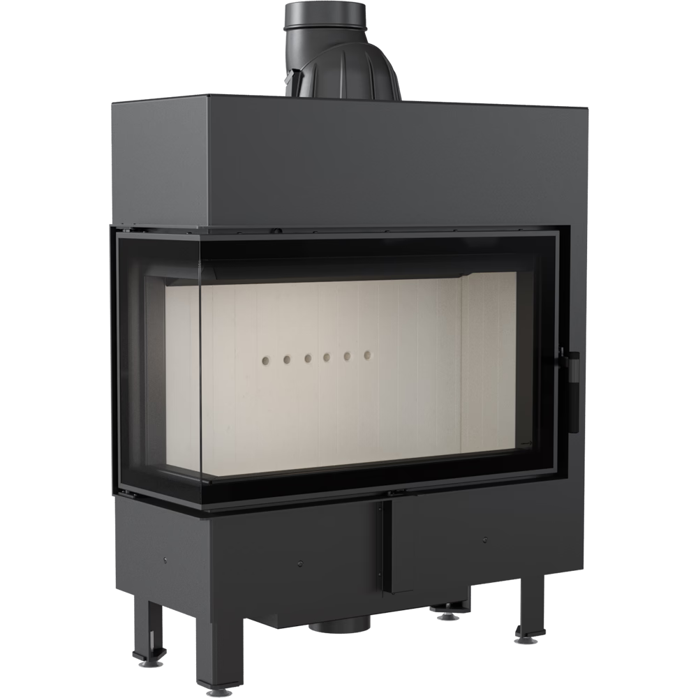 Kamineinsatz aus Stahl LUCY 14 SLIM  - 10 kW Ø 160 schwarz Verkleidung