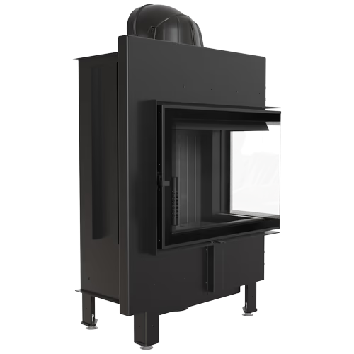 Kamineinsatz aus Stahl LUCY 12 SLIM - 8 kW Ø 160 schwarz Verkleidung