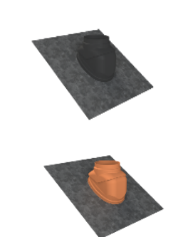 Schrägdachpfanne + PE Gleitschale 125 mm