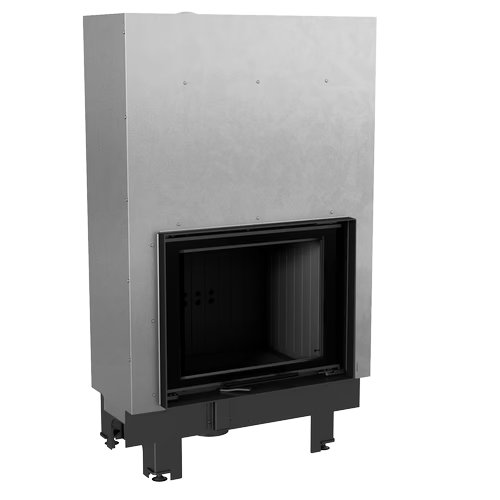 Kamineinsatz aus Stahl MBZ - 13 kW Ø 200 - Stahlfront mit Siebdruckglas