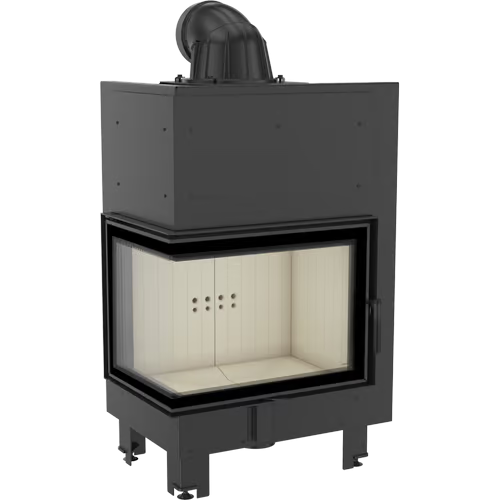 Kamineinsatz aus Stahl MBZ - 13 kW Ø 200 - Stahlfront mit Siebdruckglas