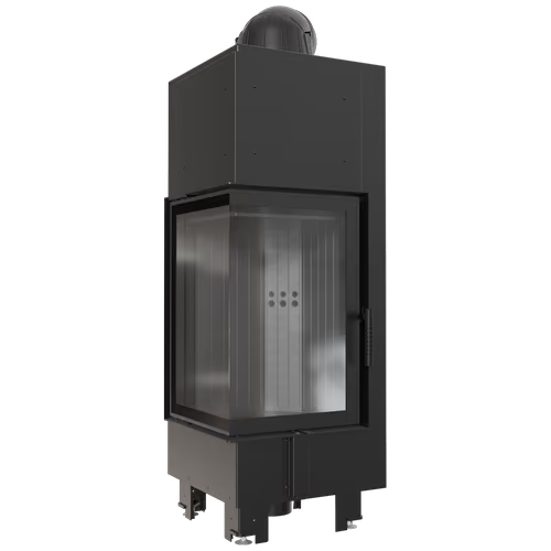 Kamineinsatz aus Stahl MBN 680 - 10 kW Ø 200 - Stahlfront mit Siebdruckglas