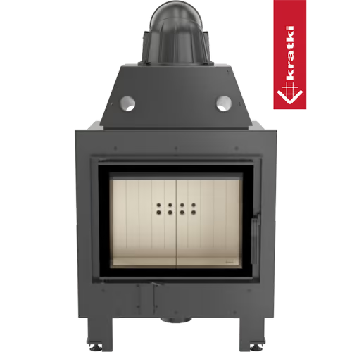 Kamineinsatz aus Stahl MBM - 10 kW Ø 200 - Stahlfront mit Siebdruckglas
