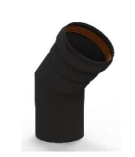 Rippenbogen 45° starr ohne Putztür