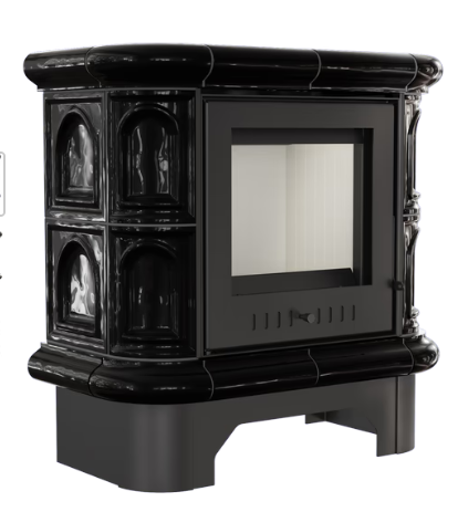 Kachelofen aus stahl WK440 Ø 130 5,5 kW schwarz Kachel