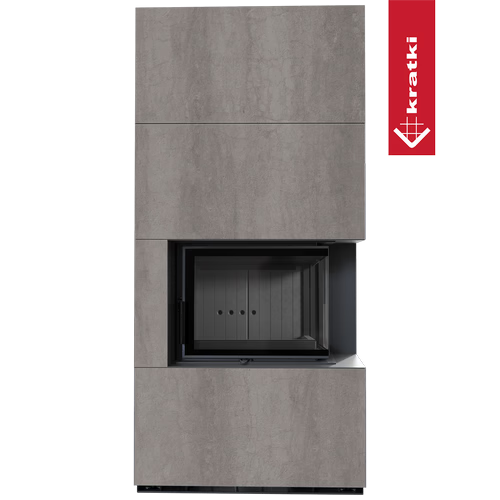 Kaminbausatz FLOKI BOX 8 kW Ø 160 Quarzsinter NATURALI PIETRA DI SAVOIA GRIGIA BOCCIARDATA