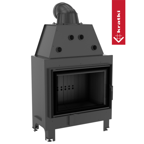 Kamineinsatz aus Stahl MBA - 17 kW Ø 200 - Stahlfront mit Siebdruckglas