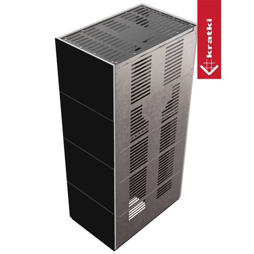 Kaminbausatz FLOKI BOX 8 kW Ø 160 Quarzsinter NERO ASSOLUTO