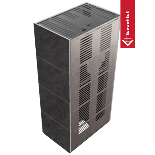 Kaminbausatz FLOKI BOX 8 kW Ø 160 Quarzsinter FOKOS GRAFITE