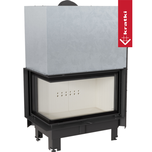 Kamineinsatz aus Stahl MBA - 17 kW Ø 200 - Stahlfront mit Siebdruckglas