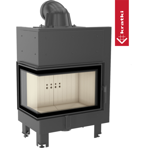 Kamineinsatz aus Stahl MBM - 10 kW Ø 200 - Stahlfront mit Siebdruckglas