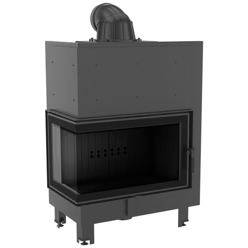 Kamineinsatz aus Stahl MBA - 17 kW Ø 200 - Stahlfront mit Siebdruckglas