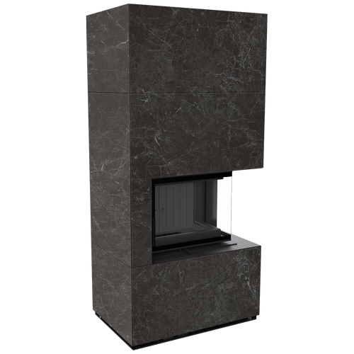 Kaminbausatz FLOKI BOX 8 kW Ø 160 Quarzsinter NATURALI NERO GRECO