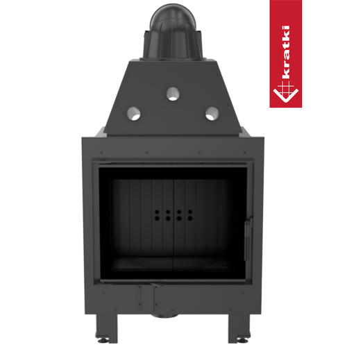 Kamineinsatz aus Stahl MBZ - 13 kW Ø 200 - Stahlfront mit Siebdruckglas