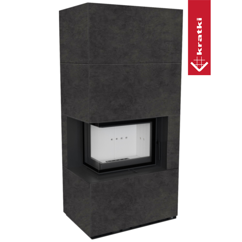 Kaminbausatz FLOKI BOX 8 kW Ø 160 Quarzsinter FOKOS GRAFITE