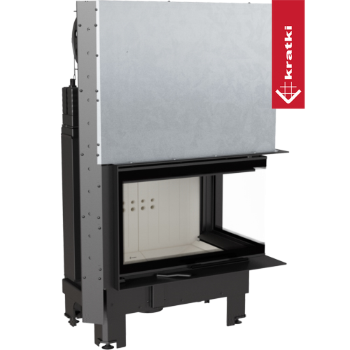 Kamineinsatz aus Stahl MBM - 10 kW Ø 200 - Stahlfront mit Siebdruckglas