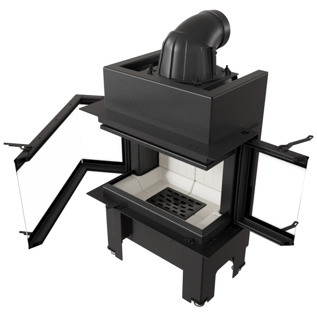 KRATKI KAMINEINSATZ DREISEITIGER STAHLKAMIN NBC/BSL/P/680/280 MIT SEITLICH ÖFFNENDEN TÜREN