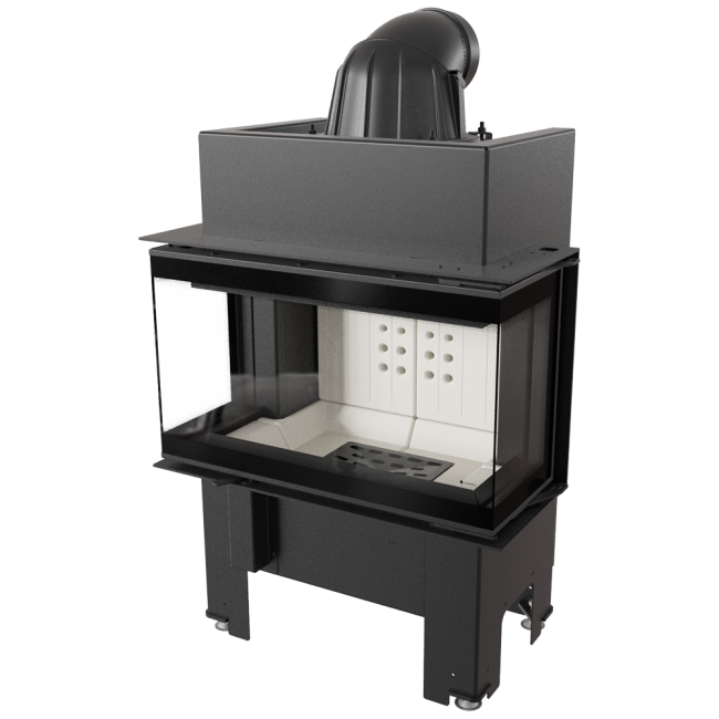 KRATKI KAMINEINSATZ DREISEITIGER STAHLKAMIN NBC/BSL/P/680/280 MIT SEITLICH ÖFFNENDEN TÜREN