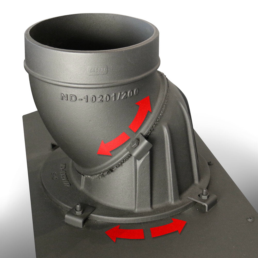 Intelligenter Kamineinsatz aus Stahl LUCY 12 kW Ø 200 schwarz Verkleidung MSK