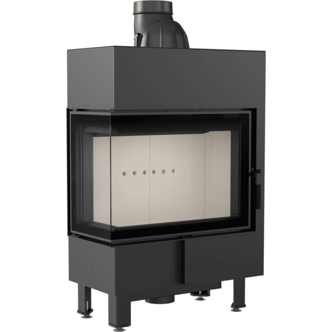 Intelligenter Kamineinsatz aus Stahl LUCY SLIM links 8 kW Ø 160 MSK
