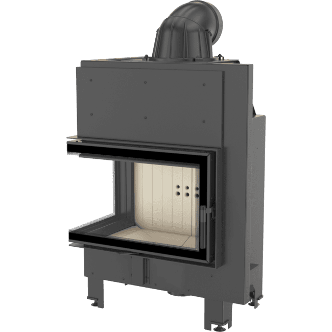 Intelligenter Kamineinsatz aus Stahl MBM links 10 kW Ø 200 MSK