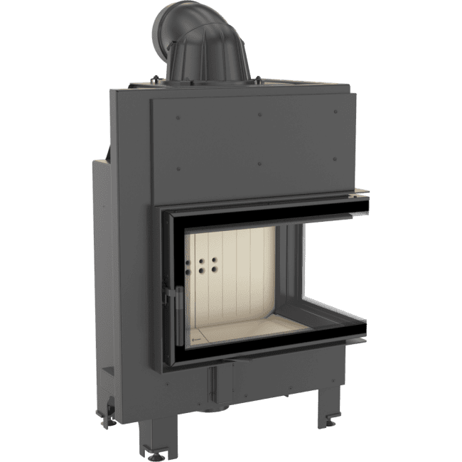 Intelligenter Kamineinsatz aus Stahl MBM rechts 10 kW Ø 200 MSK