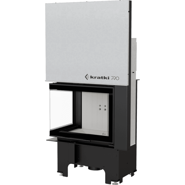 Intelligenter Kamineinsatz aus Stahl VNL 610/430 9 kW Ø 200 mit Schiebetür MSK
