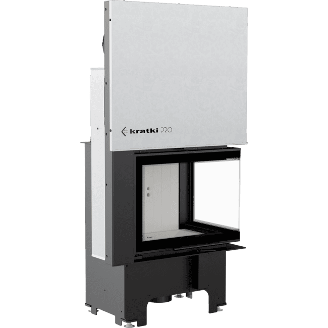 Intelligenter Kamineinsatz aus Stahl VNP 610/430 9 kW Ø 200 mit Schiebetür MSK