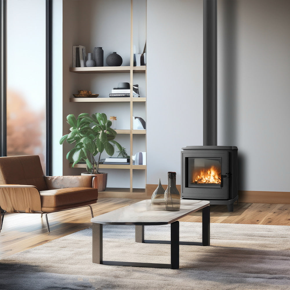 Gußeisen Kaminofen K11 Ø 150 6 kW mit Türfeder