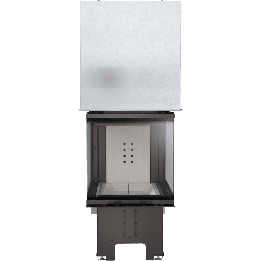 Kamineinsatz aus Stahl NBU links rechts 11 kW Ø 200 mit Schiebetür