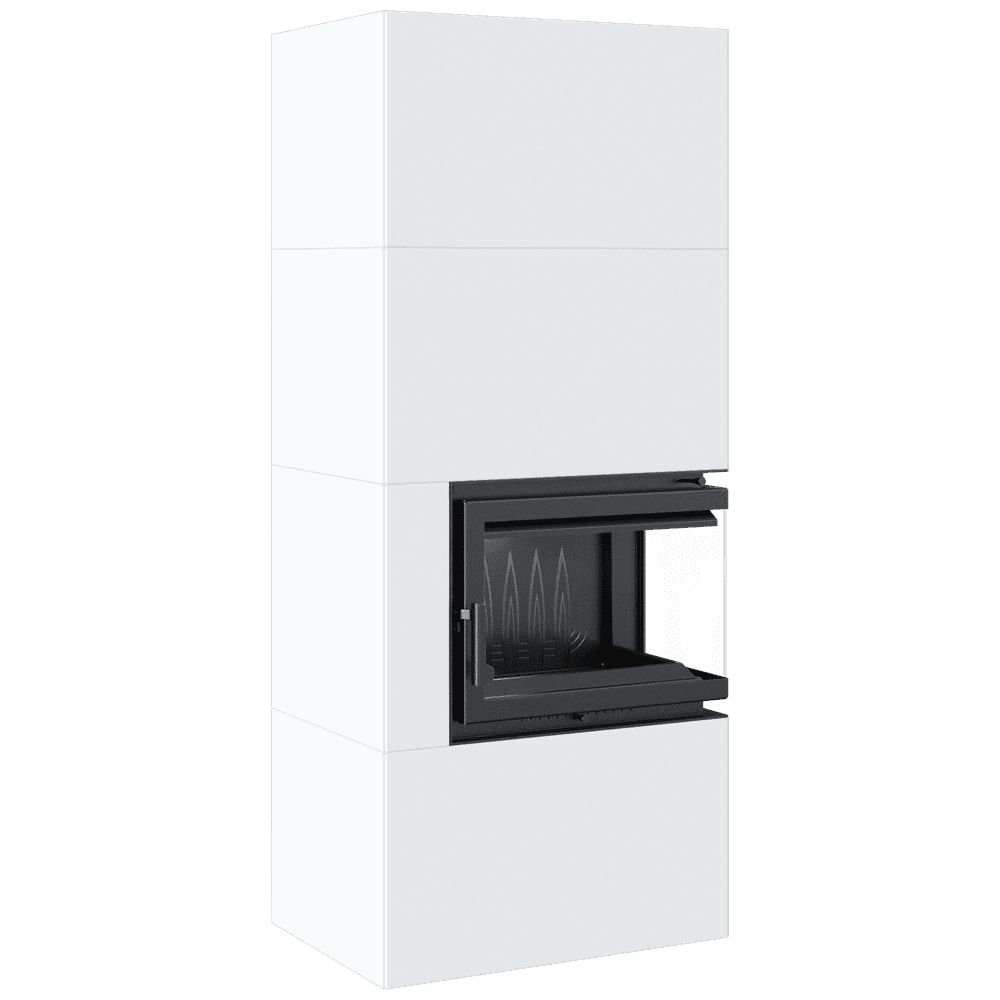 Kamineinsatz Simple Box 8 kW Ø 200 Bianco mit Türfeder