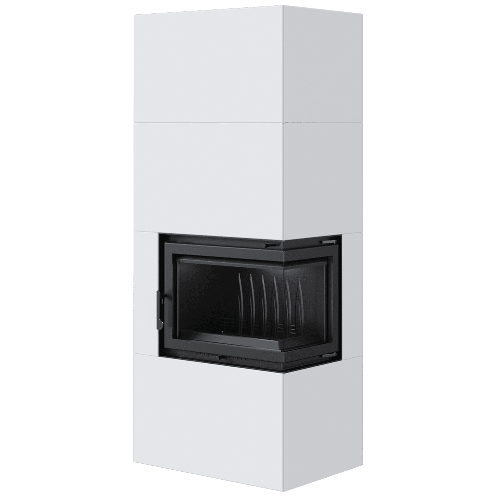 Kamineinsatz Simple Box 8 kW Ø 200 Bianco mit Türfeder