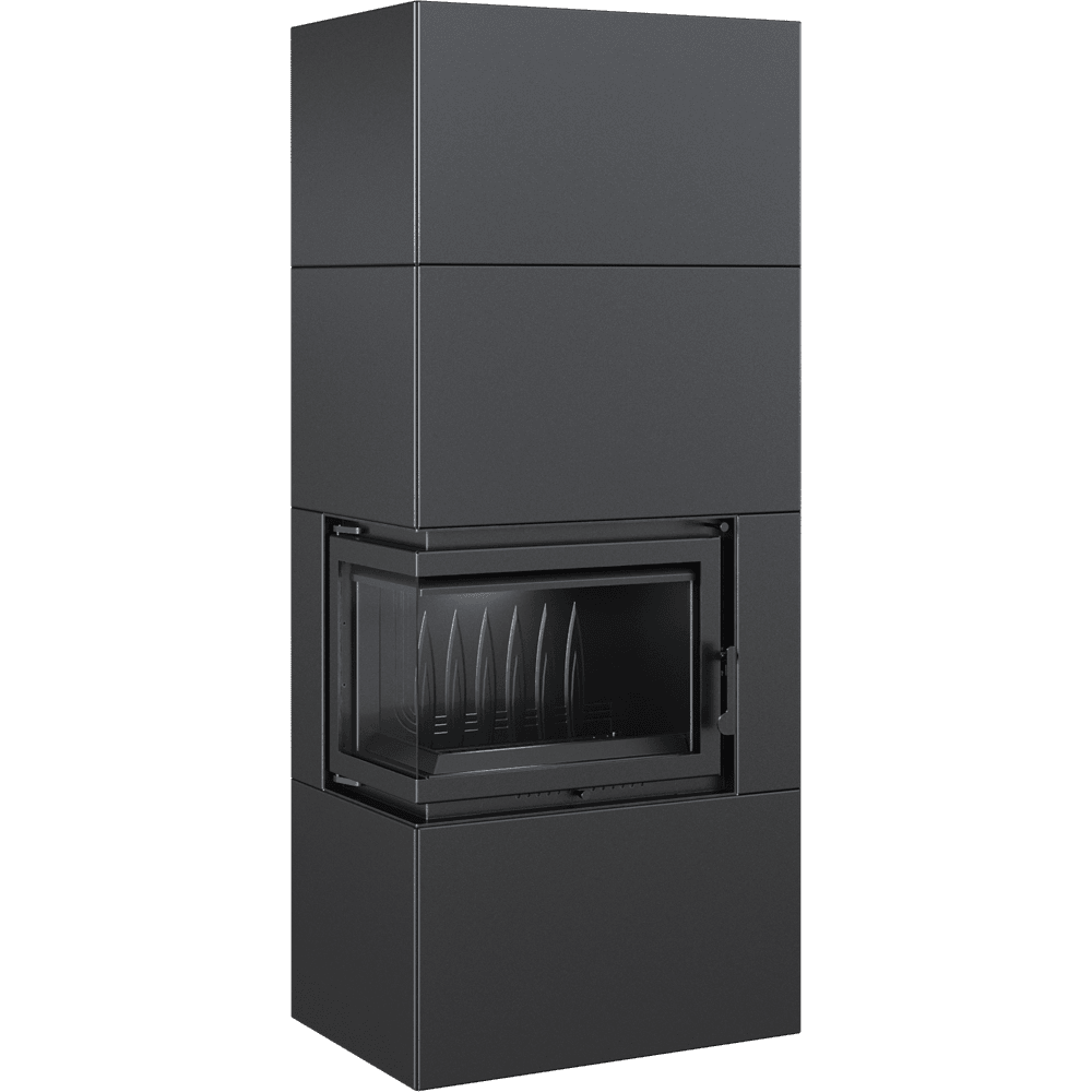 Kamineinsatz Simple Box 8 kW Ø 200 schwarz mit Türfeder